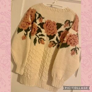 Floral Vintage Knit Sweater